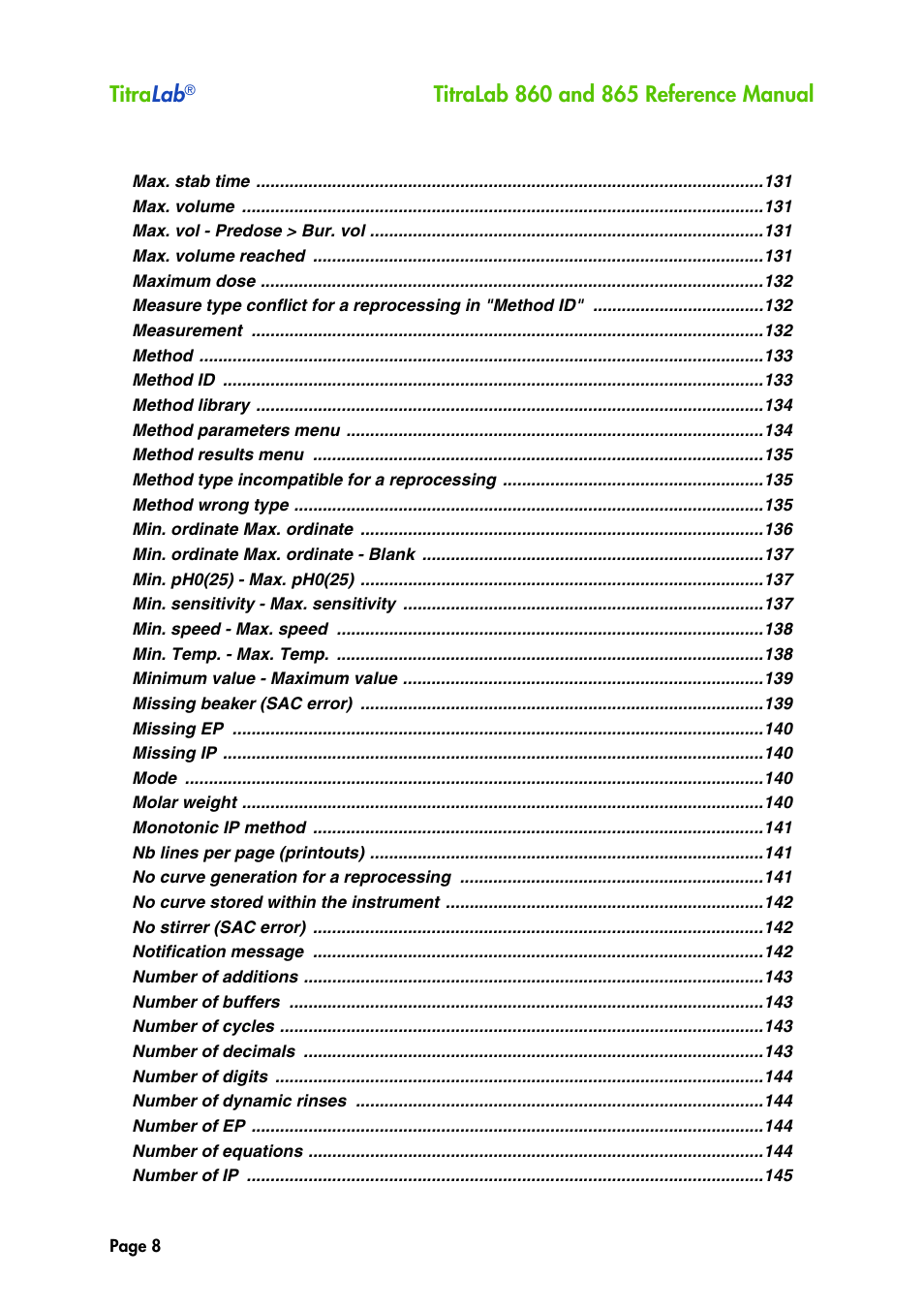 Titra lab | Hach-Lange TITRALAB 860_865 Reference Manual User Manual | Page 8 / 244