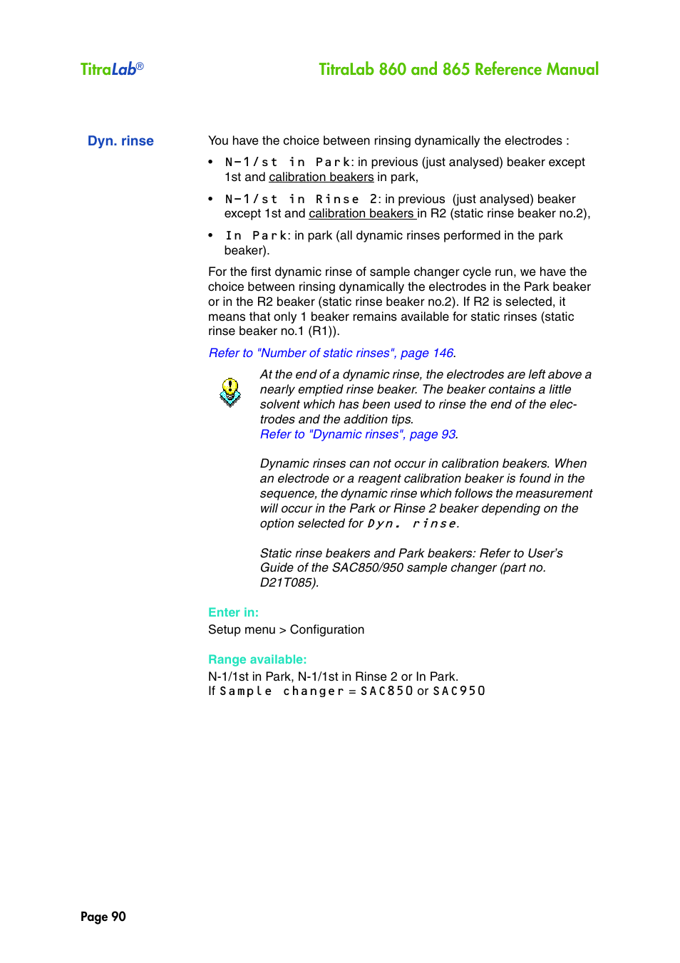 Dyn. rinse, Titra lab | Hach-Lange TITRALAB 860_865 Reference Manual User Manual | Page 90 / 244