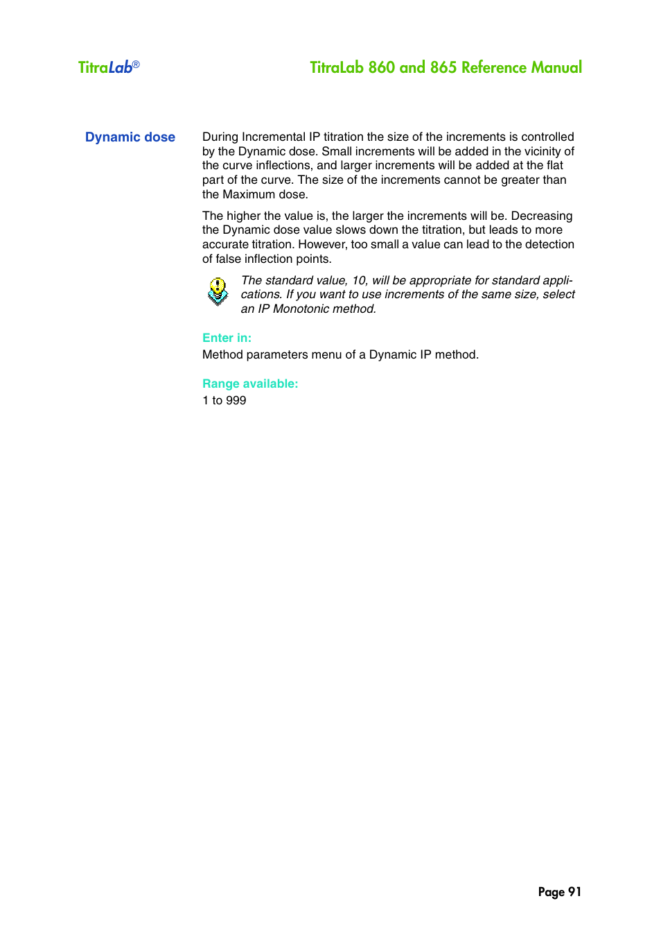 Dynamic dose, Titra lab | Hach-Lange TITRALAB 860_865 Reference Manual User Manual | Page 91 / 244