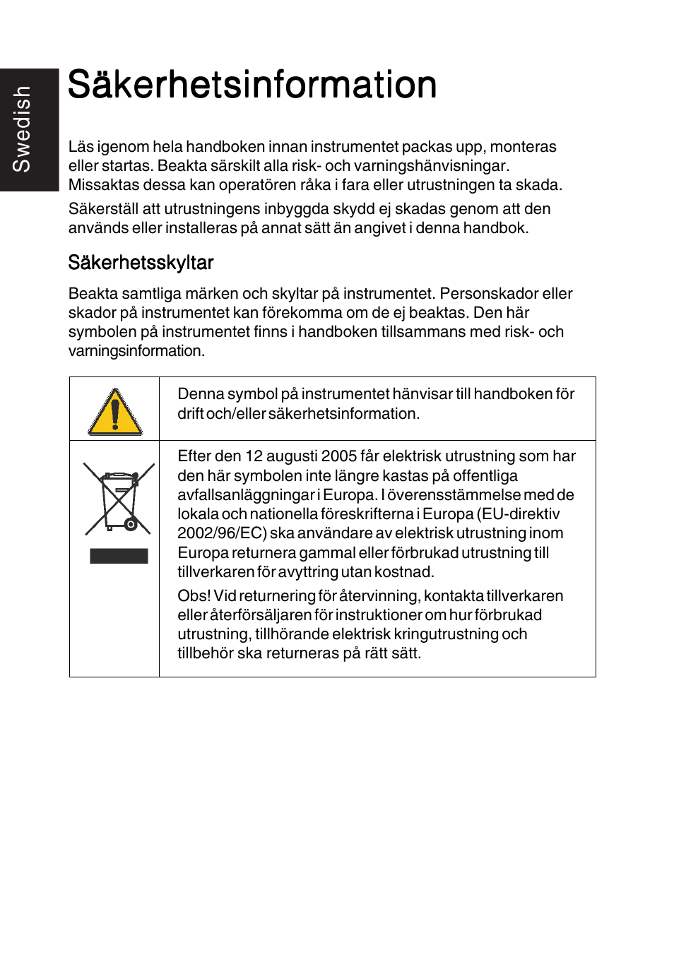 Säkerhetsinfor | Hach-Lange TITRALAB Users Guide User Manual | Page 10 / 88