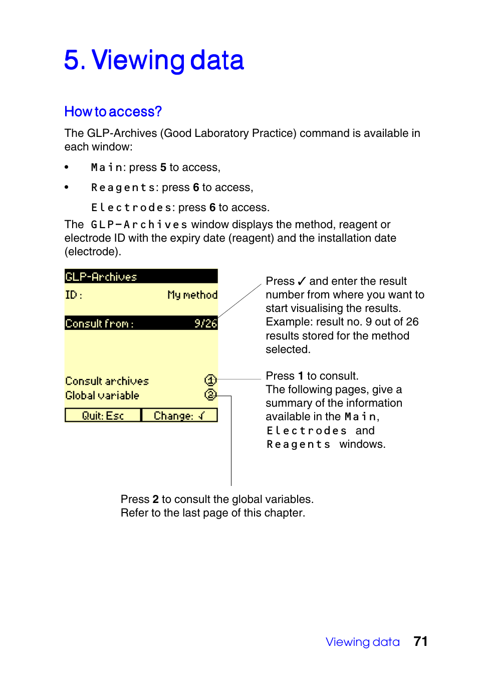 Viewing data | Hach-Lange TITRALAB Users Guide User Manual | Page 71 / 88