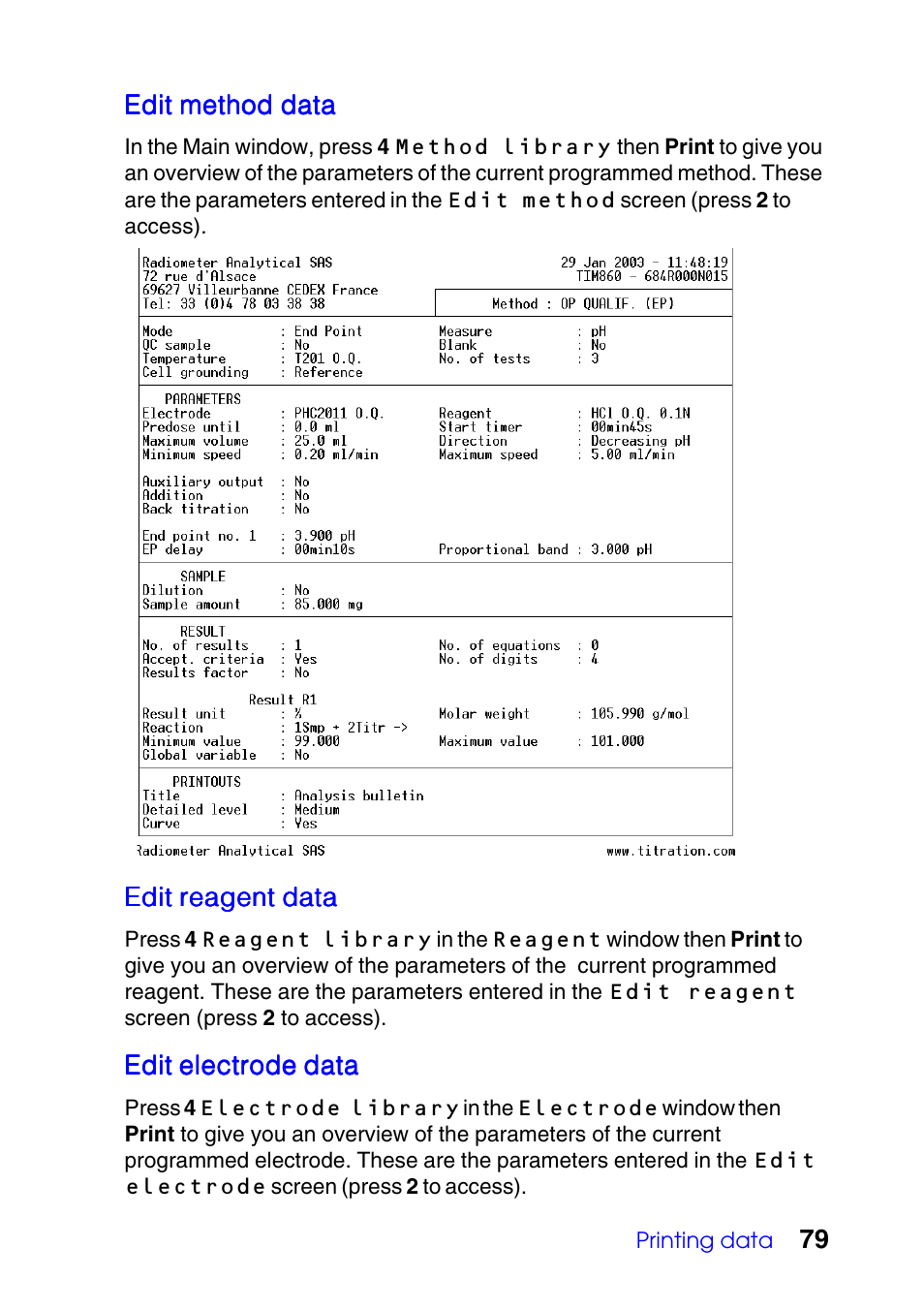 Hach-Lange TITRALAB Users Guide User Manual | Page 79 / 88