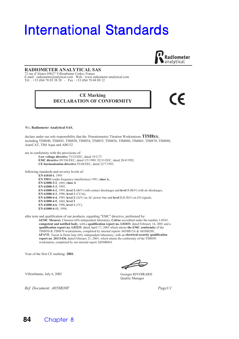 International standards, Inter | Hach-Lange TITRALAB Users Guide User Manual | Page 84 / 88