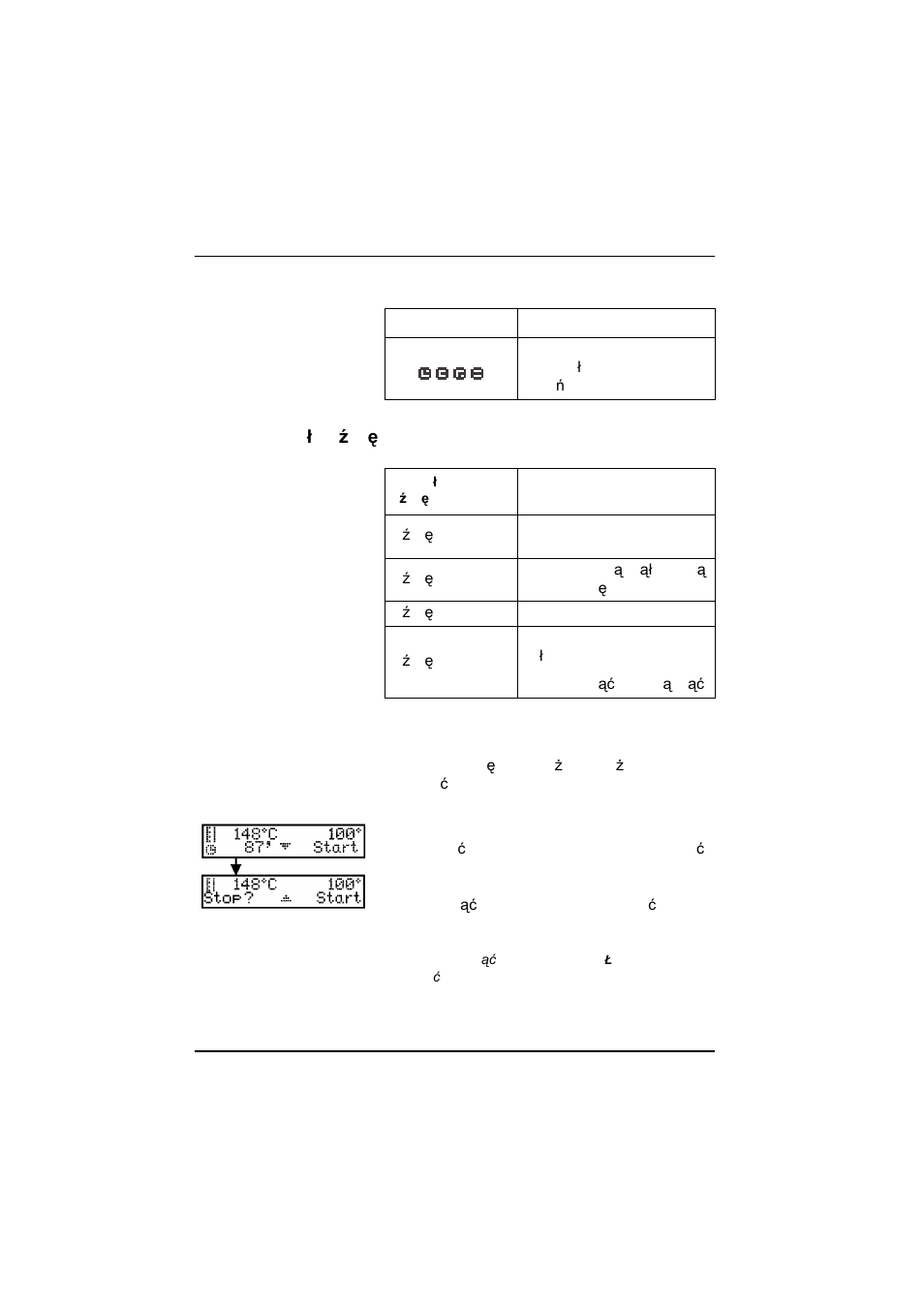 2 symbol zegarka, 3 sygna¸y dÿwiêkowe, 4 funkcja "stop | 2 symbol zegarka 5.2.3 sygna, Ły dźwiękowe | Hach-Lange LT 200 Thermostat User Manual | Page 321 / 335