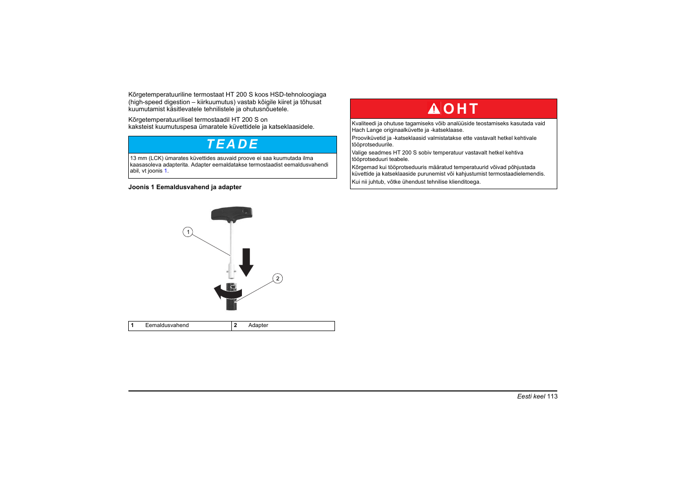 O h t | Hach-Lange HT 200 S User Manual | Page 113 / 402