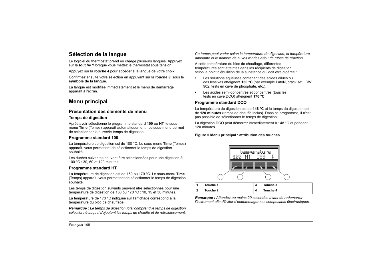 Sélection de la langue, Menu principal | Hach-Lange HT 200 S User Manual | Page 148 / 402