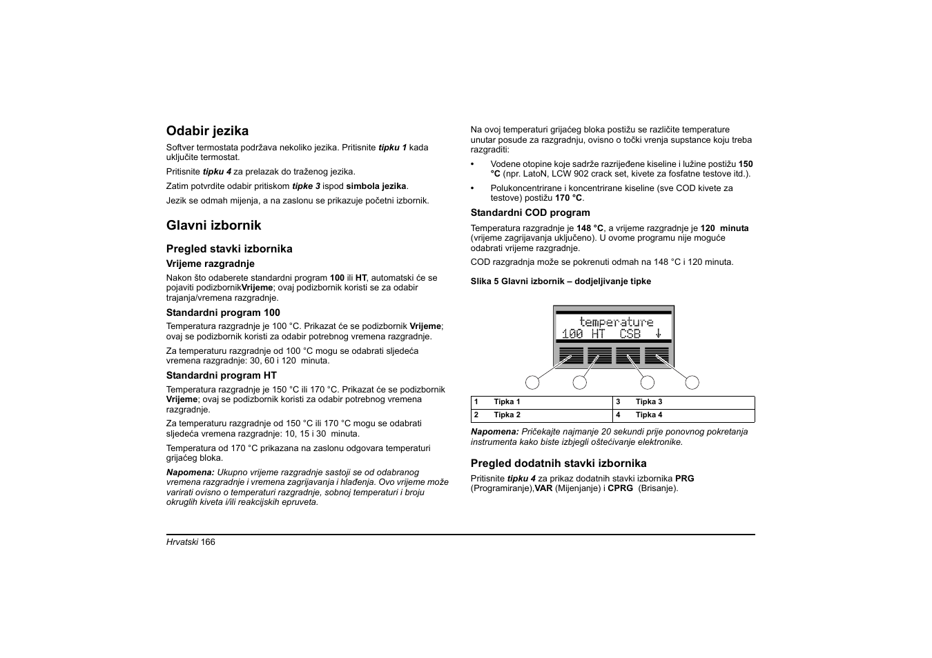 Odabir jezika, Glavni izbornik | Hach-Lange HT 200 S User Manual | Page 166 / 402