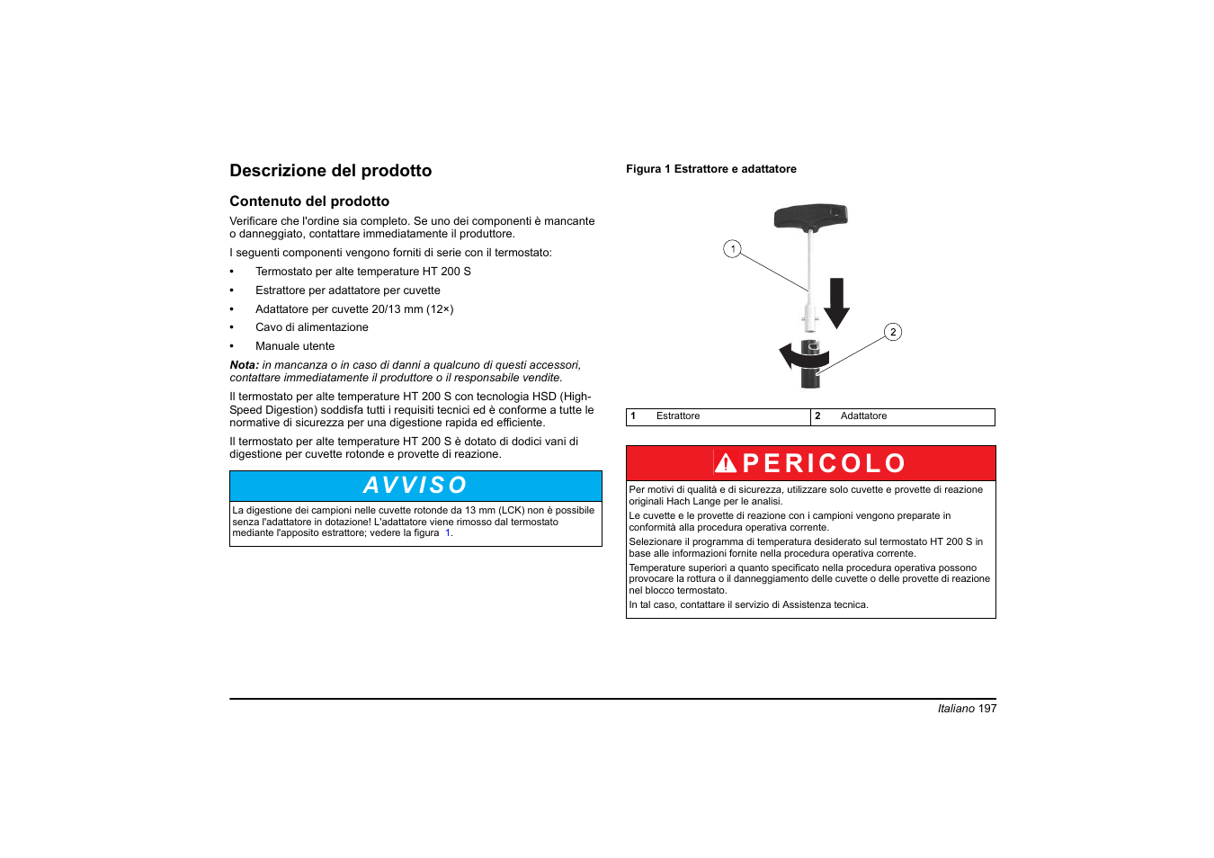 Descrizione del prodotto | Hach-Lange HT 200 S User Manual | Page 197 / 402
