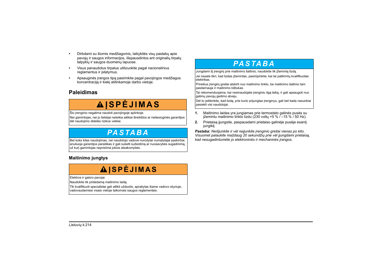 Pa s ta b a | Hach-Lange HT 200 S User Manual | Page 214 / 402