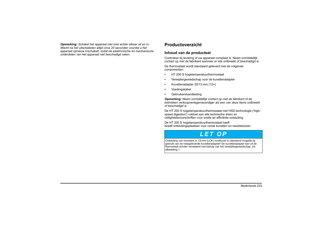Productoverzicht | Hach-Lange HT 200 S User Manual | Page 233 / 402
