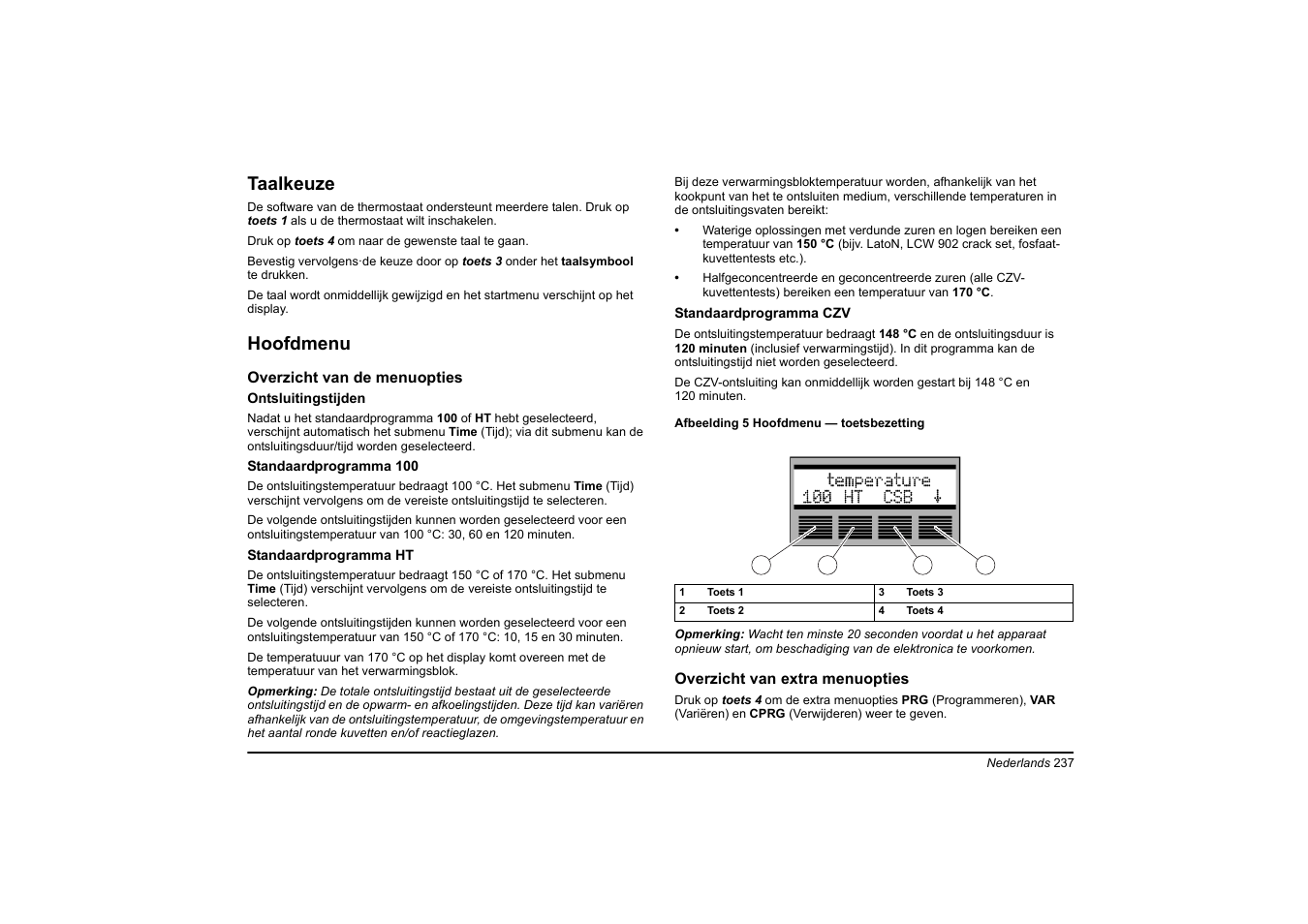 Taalkeuze, Hoofdmenu | Hach-Lange HT 200 S User Manual | Page 237 / 402