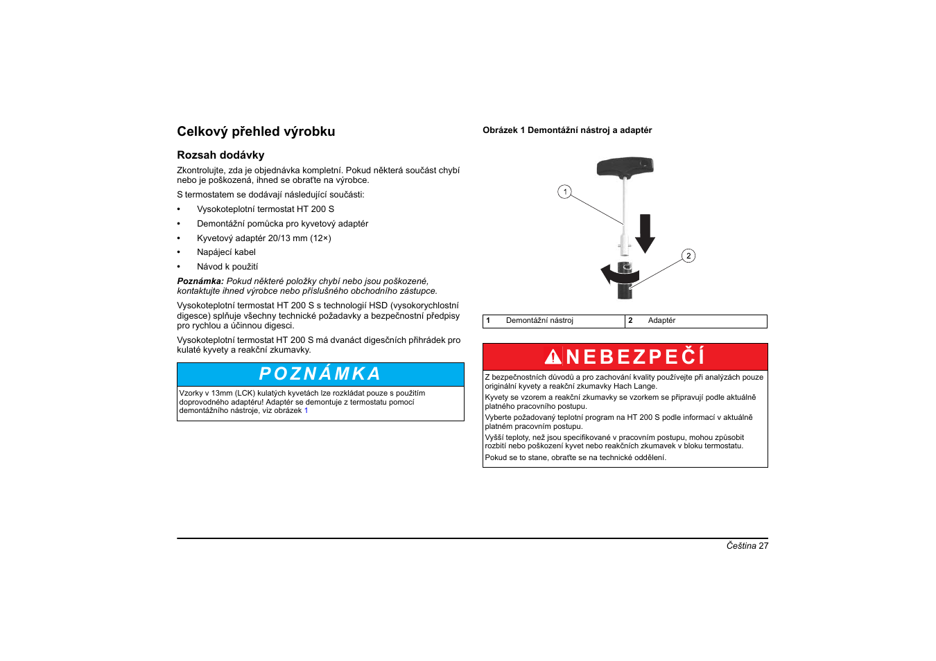 Celkový přehled výrobku | Hach-Lange HT 200 S User Manual | Page 27 / 402