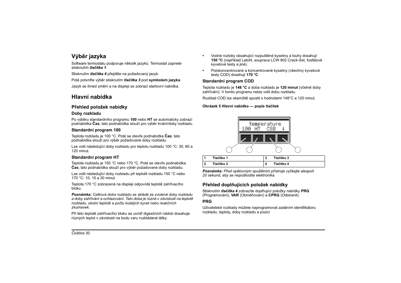 Výběr jazyka, Hlavní nabídka | Hach-Lange HT 200 S User Manual | Page 30 / 402