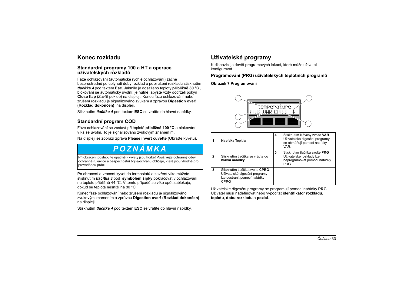 Konec rozkladu, Uživatelské programy | Hach-Lange HT 200 S User Manual | Page 33 / 402
