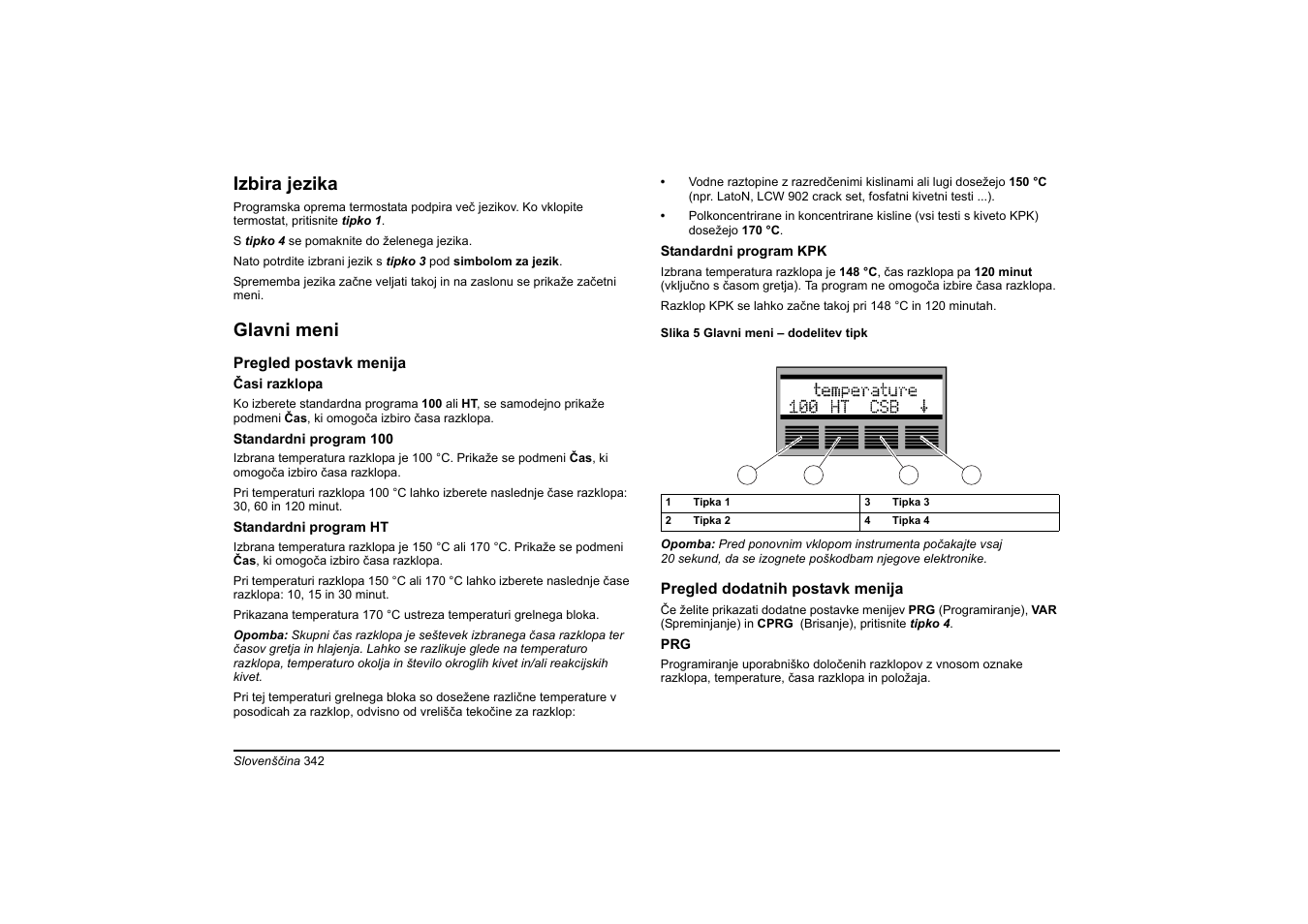 Izbira jezika, Glavni meni | Hach-Lange HT 200 S User Manual | Page 342 / 402