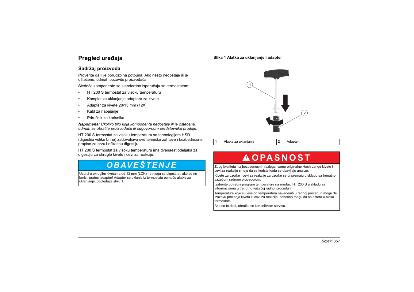 Pregled uređaja | Hach-Lange HT 200 S User Manual | Page 357 / 402