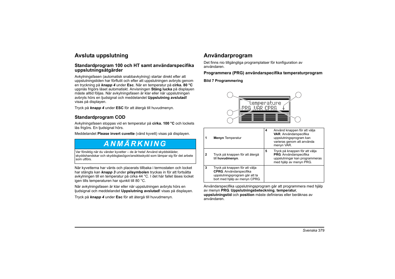 Avsluta uppslutning, Användarprogram | Hach-Lange HT 200 S User Manual | Page 379 / 402
