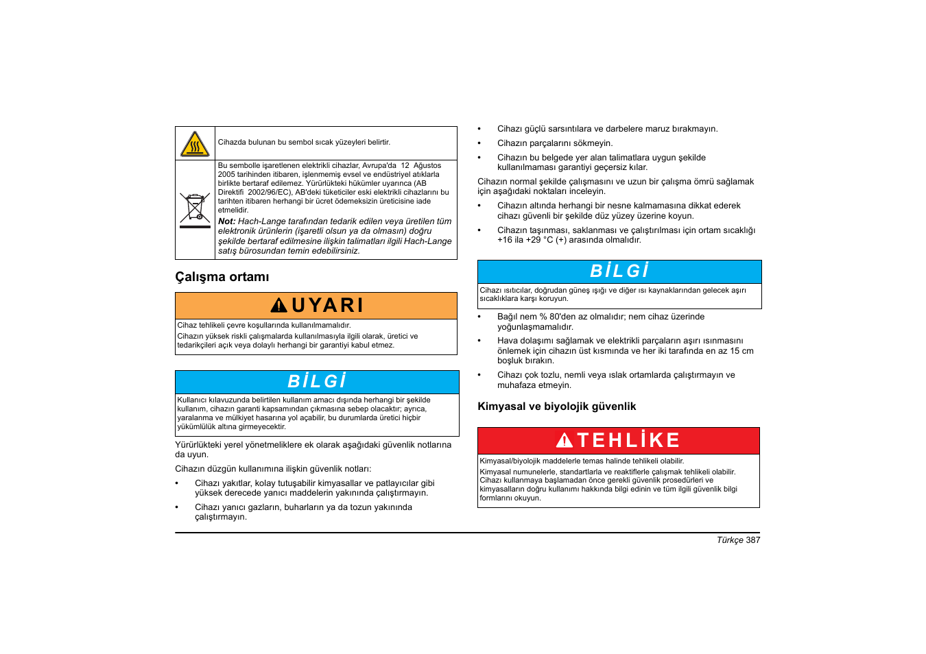 U ya r i | Hach-Lange HT 200 S User Manual | Page 387 / 402