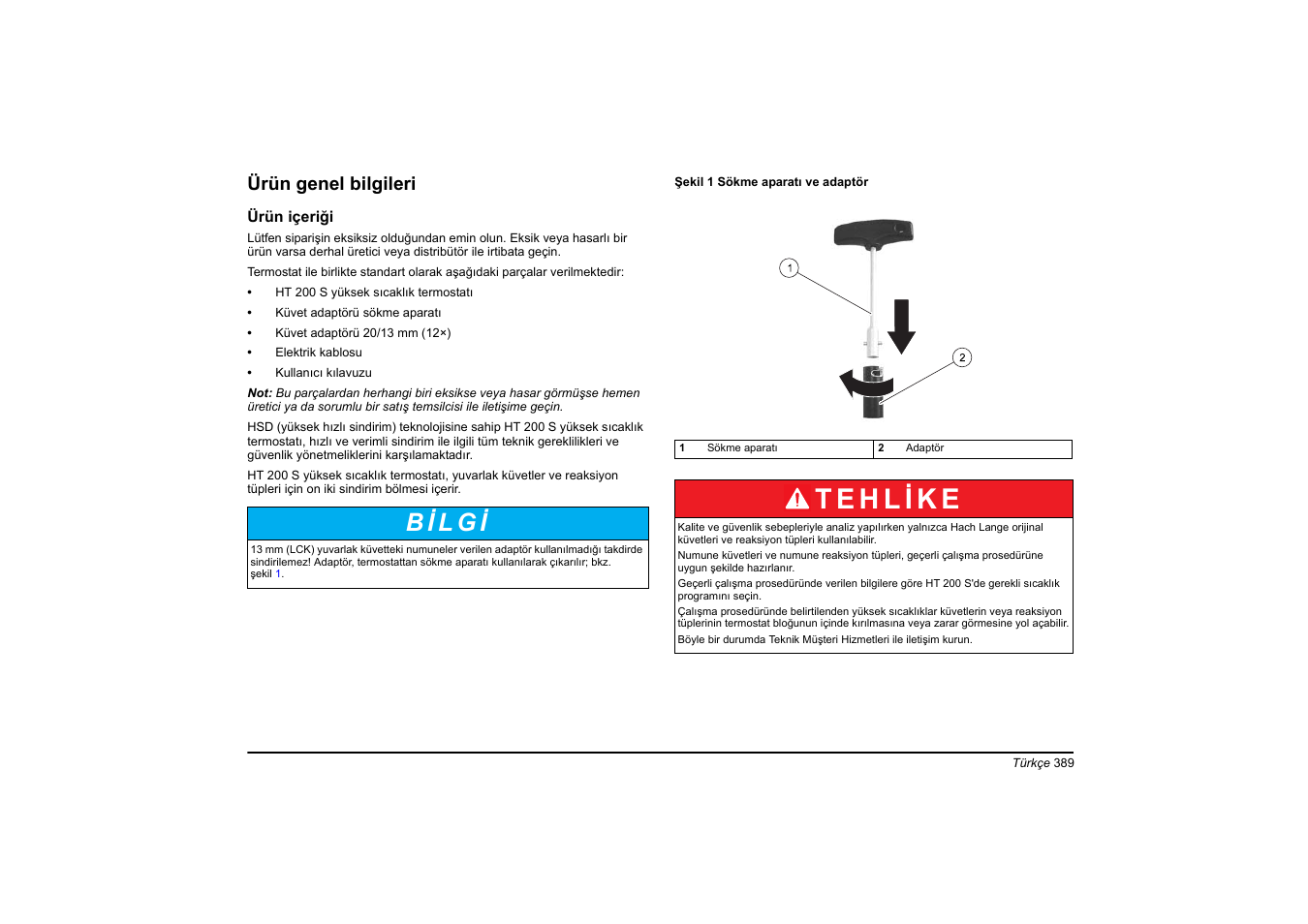 Ürün genel bilgileri | Hach-Lange HT 200 S User Manual | Page 389 / 402