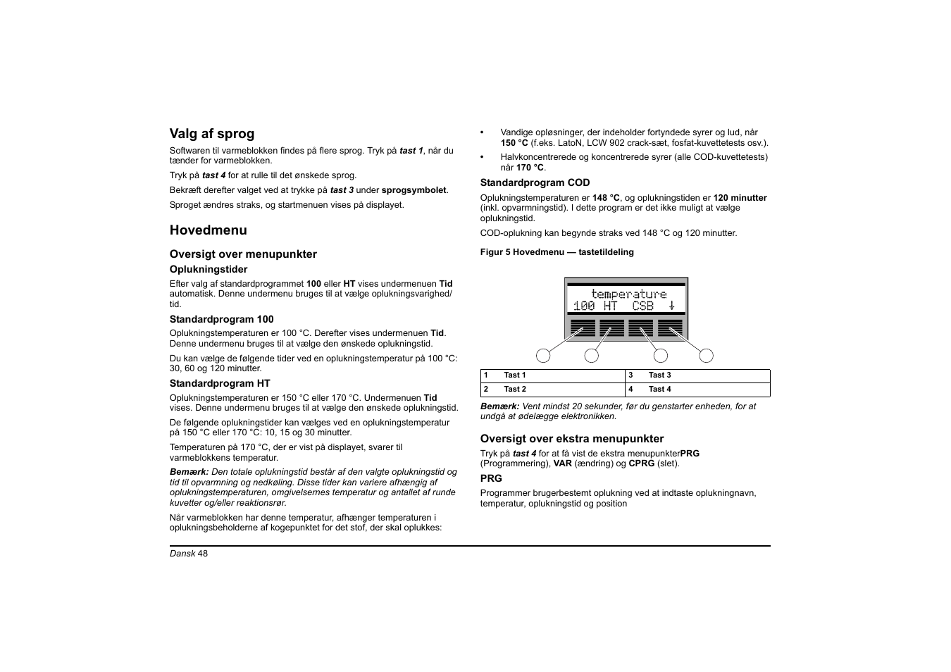 Valg af sprog, Hovedmenu | Hach-Lange HT 200 S User Manual | Page 48 / 402