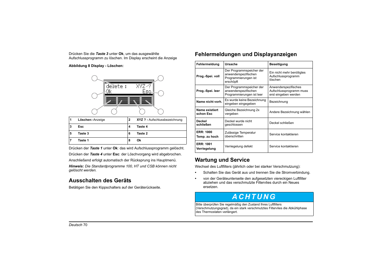 Ausschalten des geräts | Hach-Lange HT 200 S User Manual | Page 70 / 402