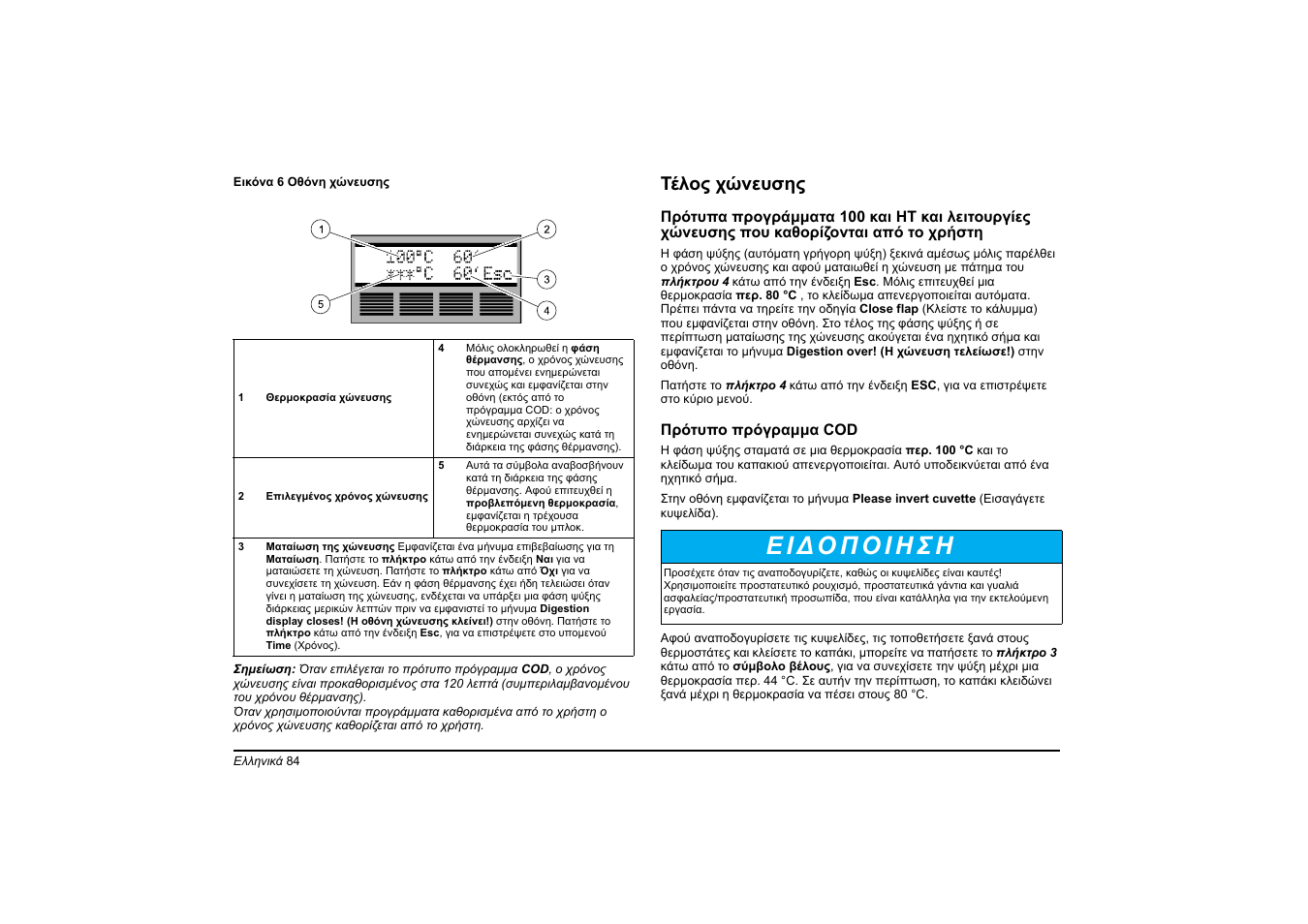 Τέλος χώνευσης | Hach-Lange HT 200 S User Manual | Page 84 / 402