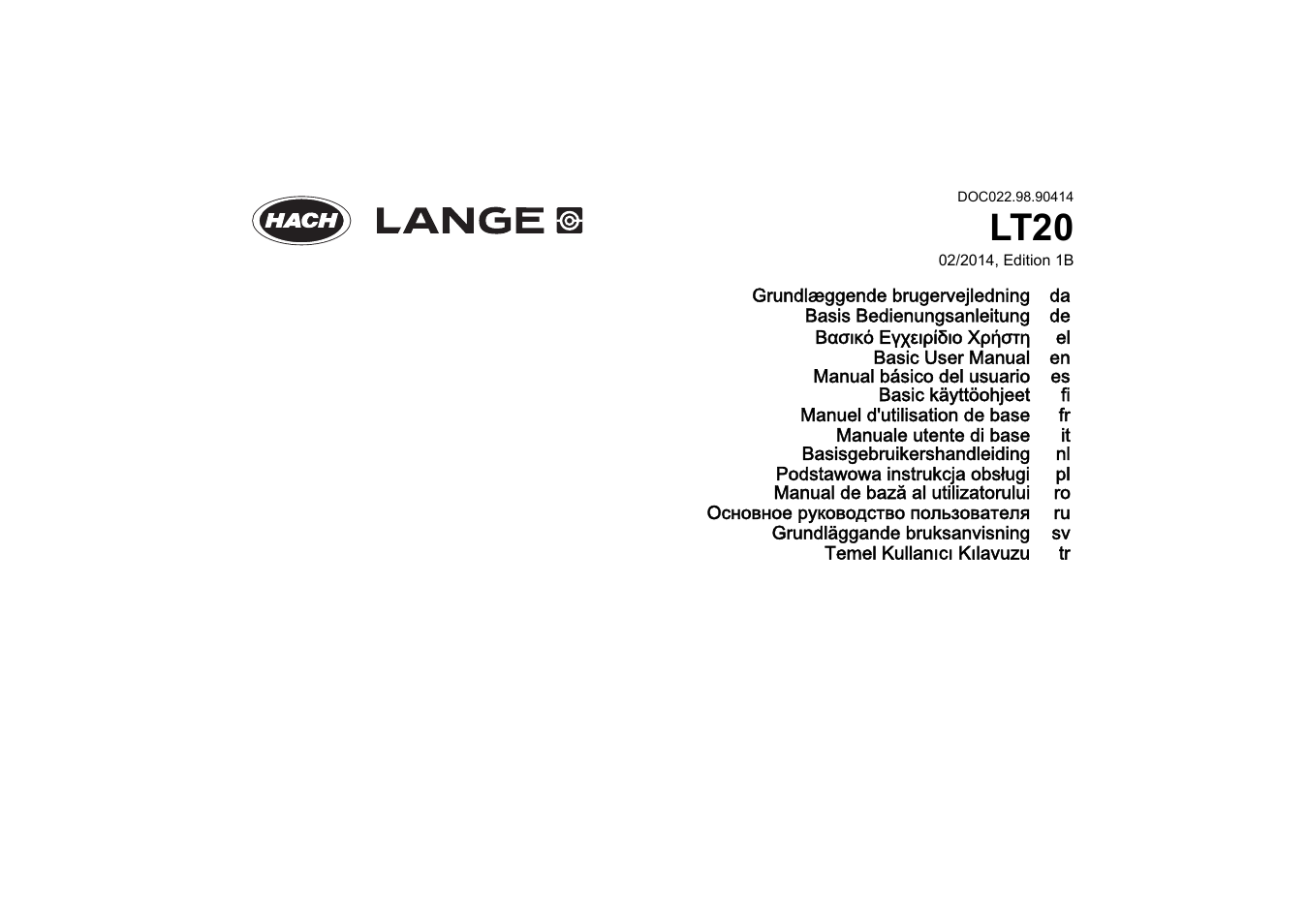 Hach-Lange LT20 User Manual | 89 pages