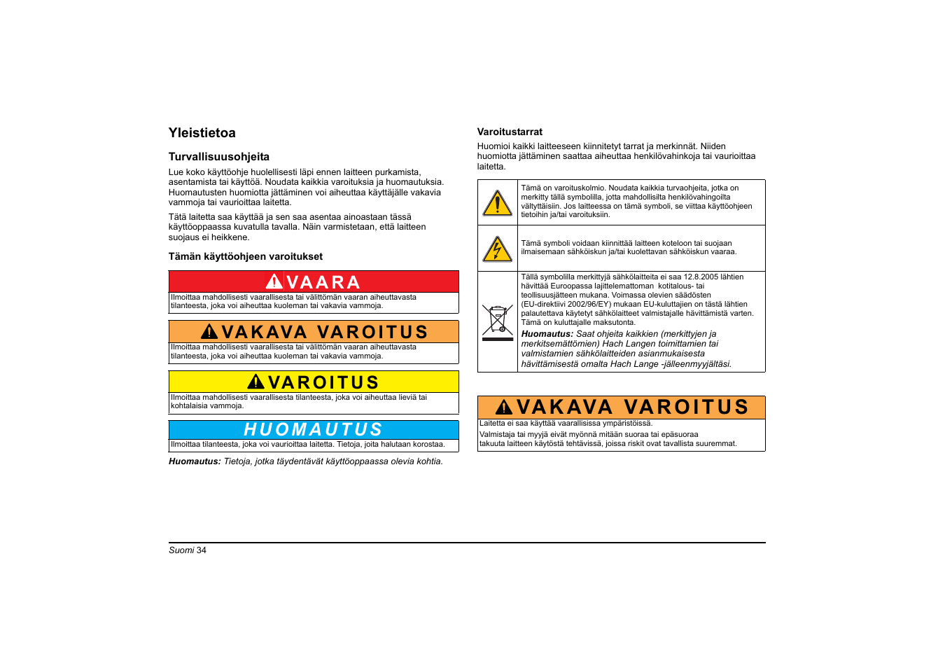Va a r a | Hach-Lange LT20 User Manual | Page 34 / 89