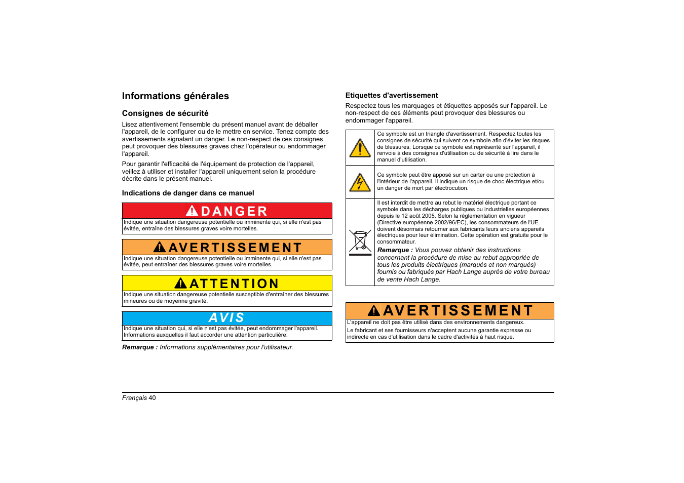 Av i s | Hach-Lange LT20 User Manual | Page 40 / 89