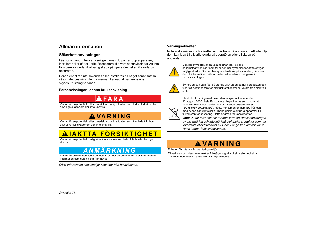 Fa r a | Hach-Lange LT20 User Manual | Page 76 / 89