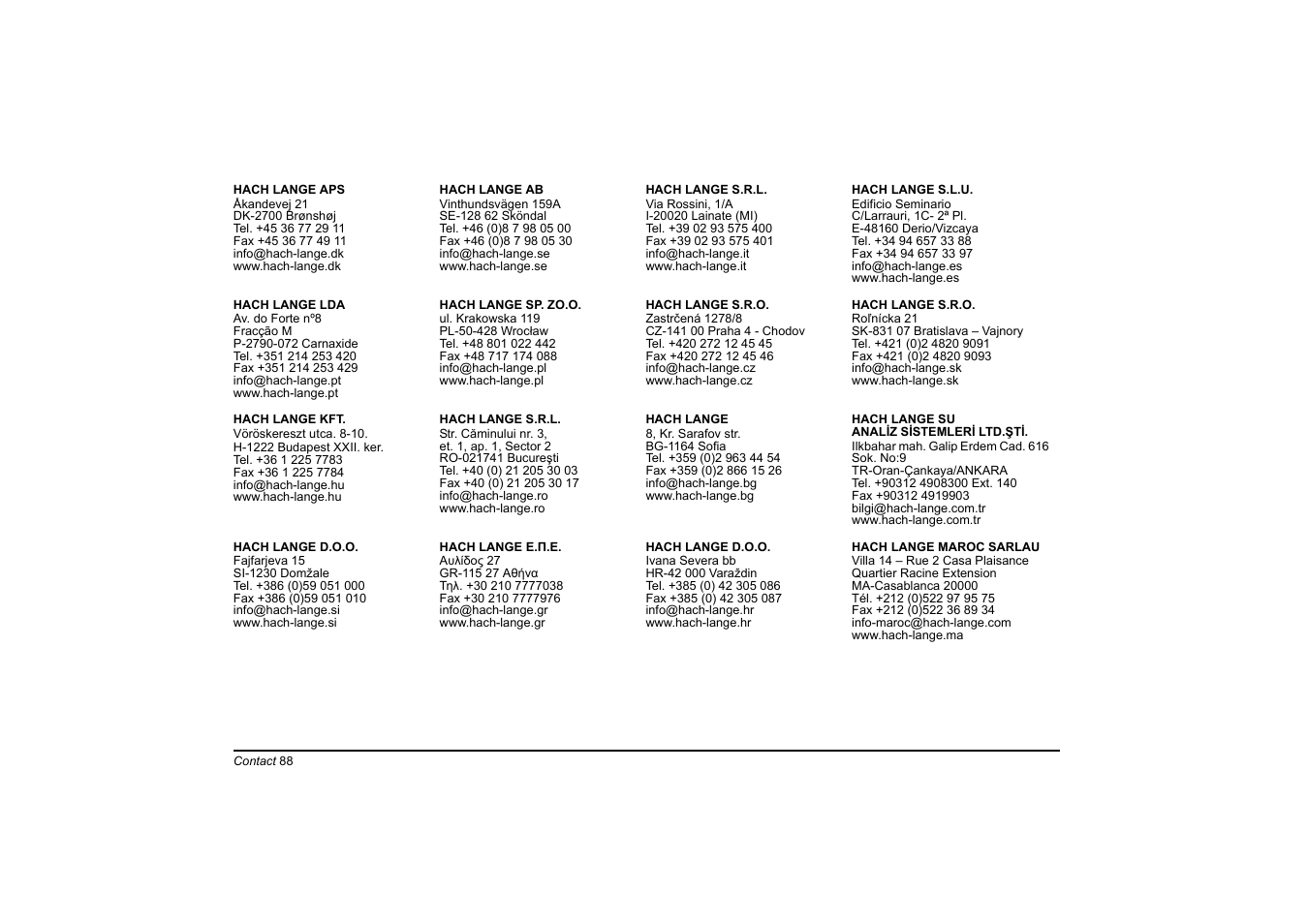Hach-Lange LT20 User Manual | Page 88 / 89