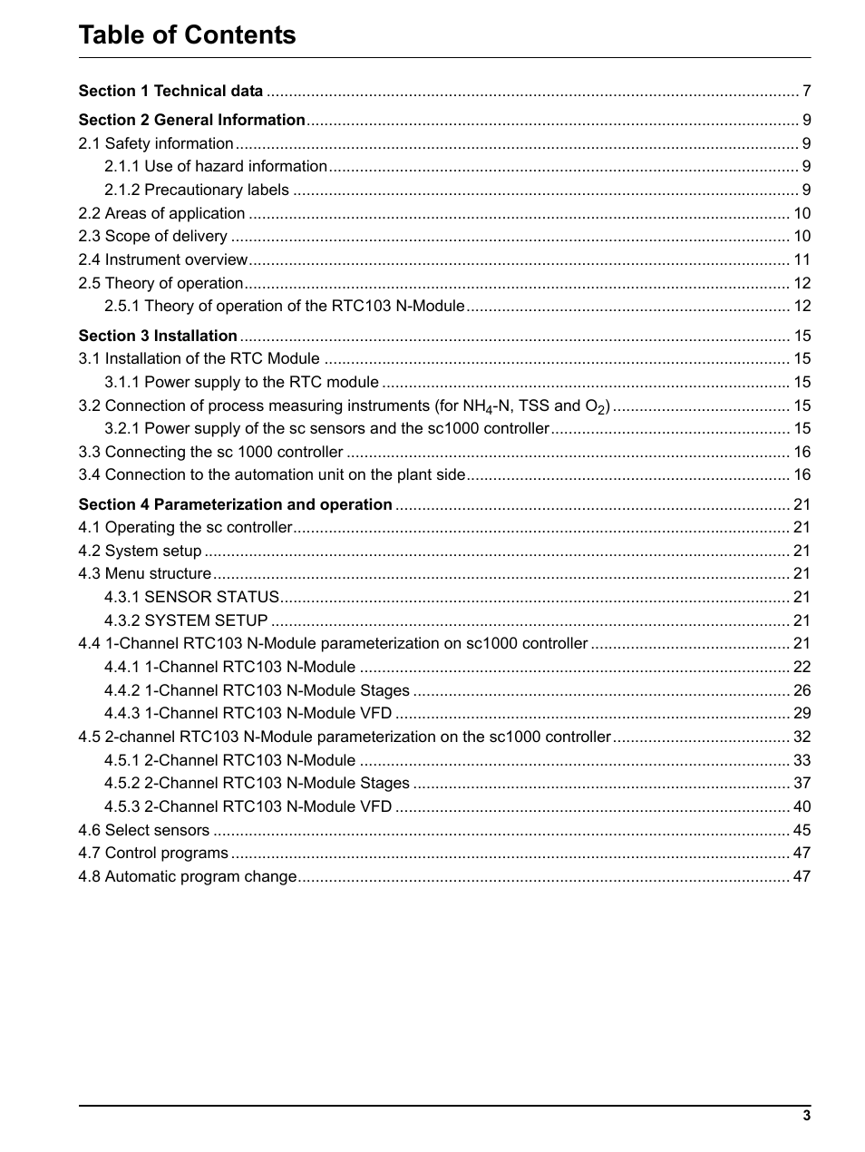 Hach-Lange RTC103 N-Module User Manual | Page 3 / 66