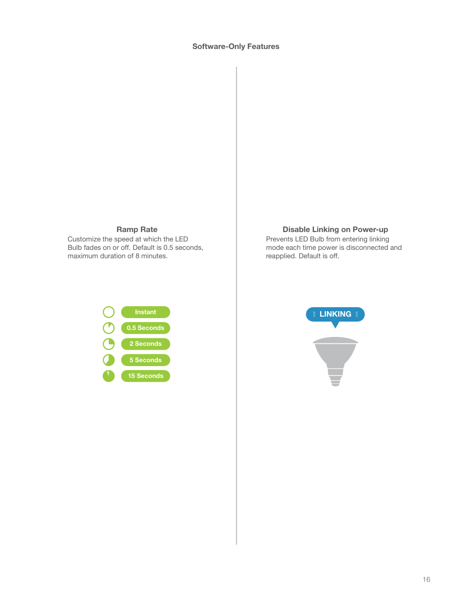 Ramp rate, Disable linking on power-up | INSTEON LED Bulb (PAR38) 2674-222 Manual User Manual | Page 16 / 26