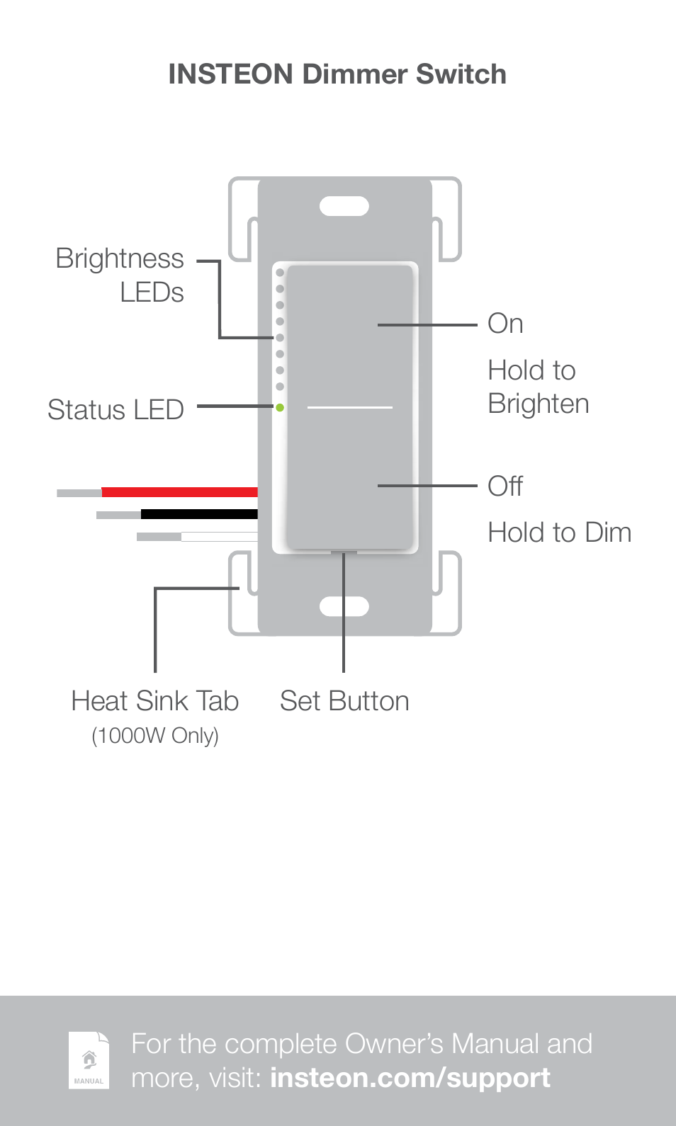 INSTEON SwitchLinc Dimmer (Dual-Band) - (2477D) Quick Start User Manual | Page 2 / 12