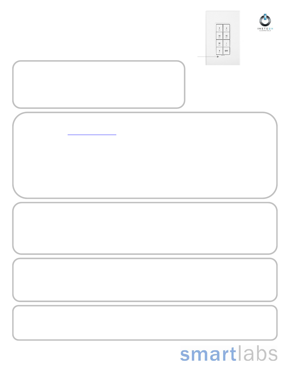 INSTEON KeypadLinc Timer (2484DWH8) Quick Start User Manual | 2 pages