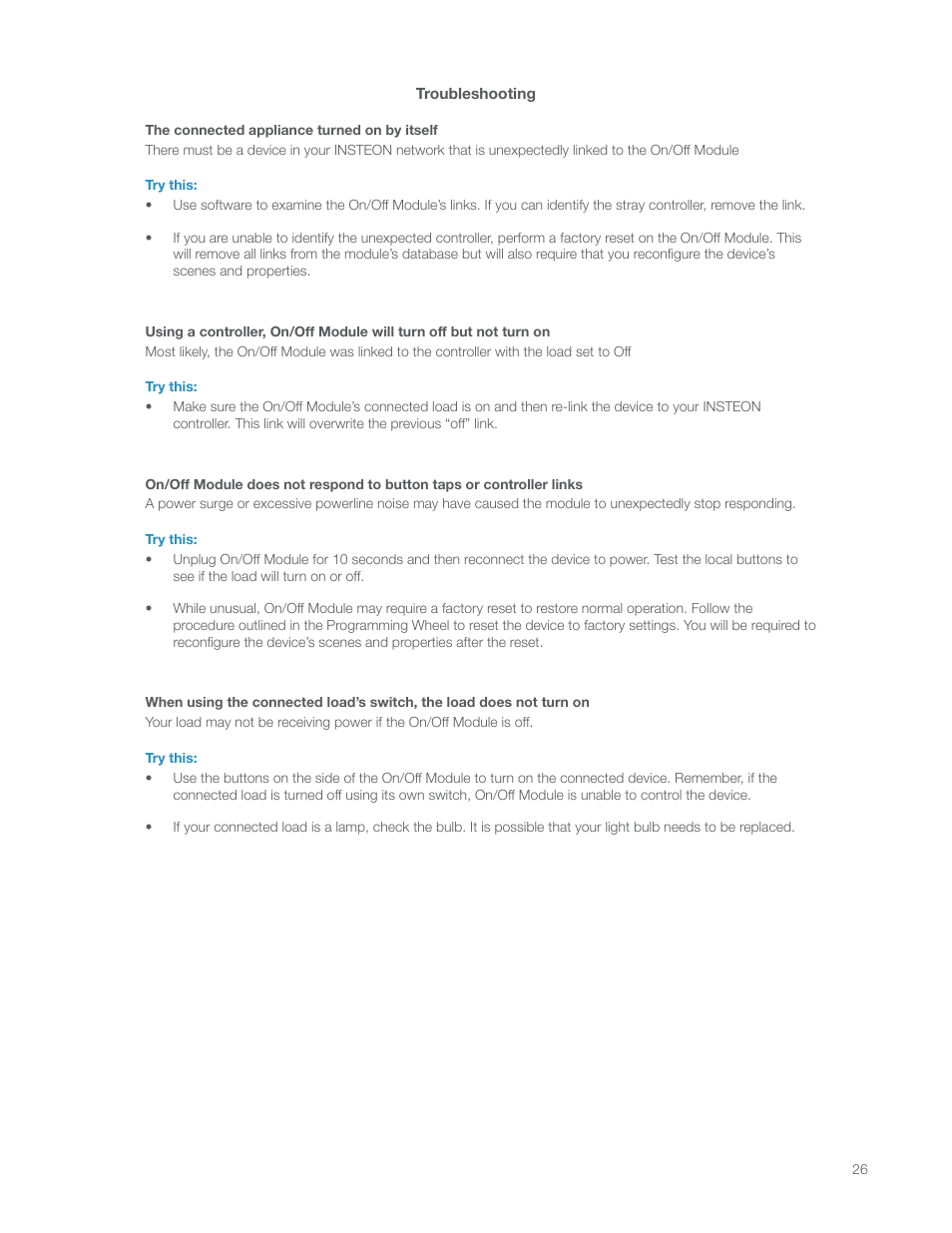 INSTEON On/Off Module (Dual-Band) (2635-222) Manual User Manual | Page 26 / 28