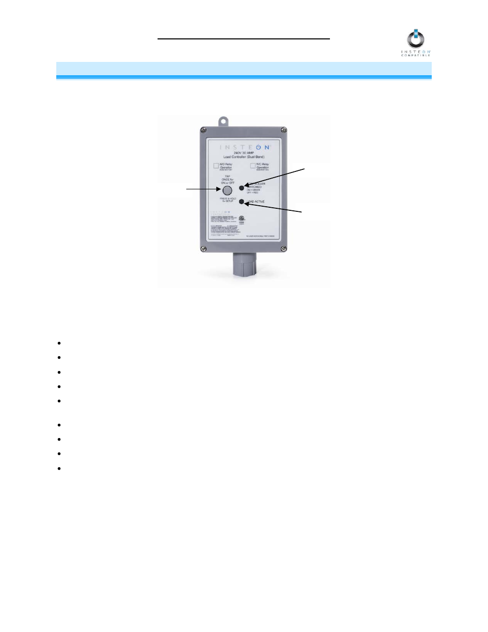 About 240v load controller, Key 240v load controller features | INSTEON Load Controller 220V / 240V 30 Amp, N/O and N/C (2477SA1, 2477SA2) Manual User Manual | Page 3 / 14