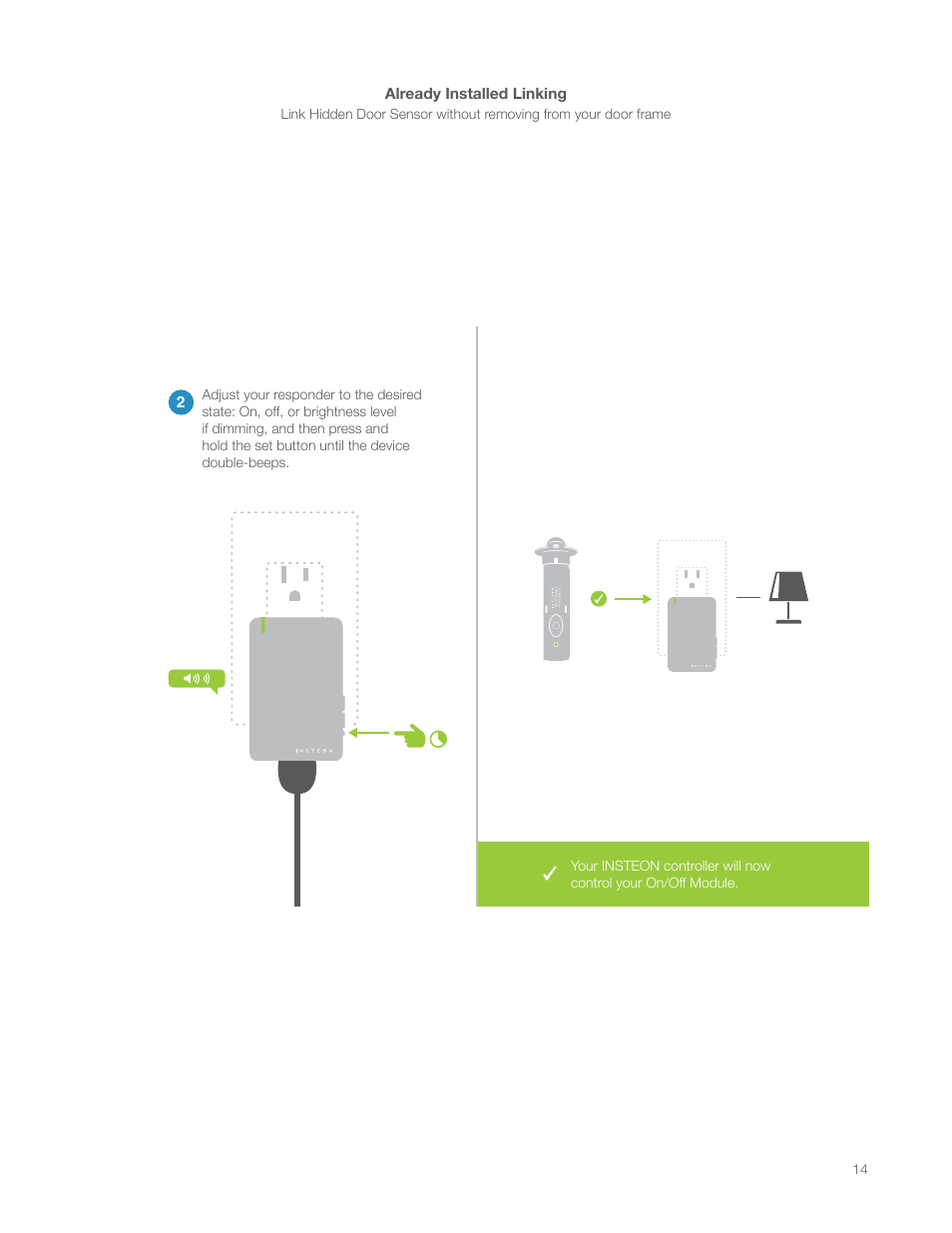 Already installed linking 2 | INSTEON Hidden Door Sensor (2845-222) Manual User Manual | Page 14 / 35