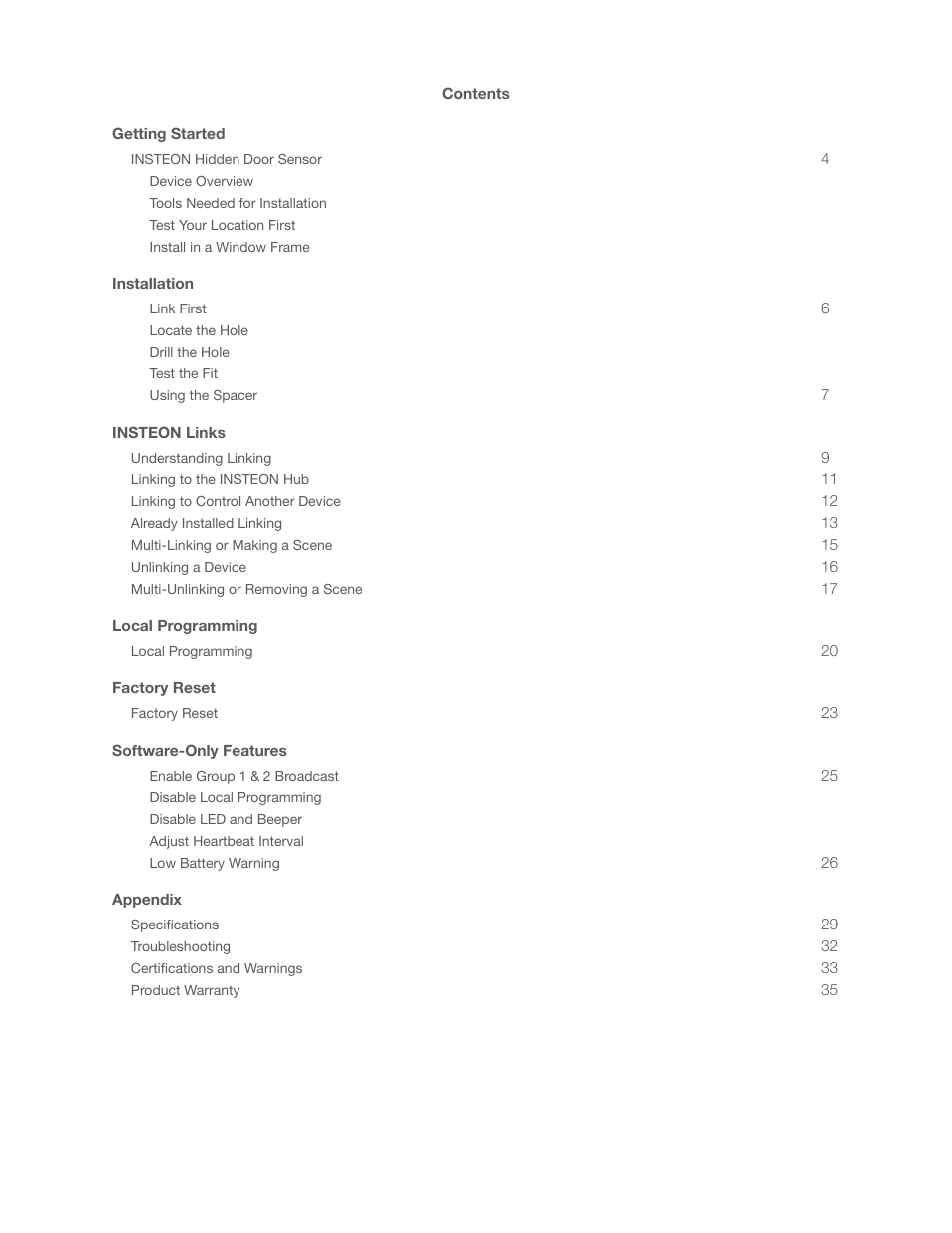 INSTEON Hidden Door Sensor (2845-222) Manual User Manual | Page 2 / 35