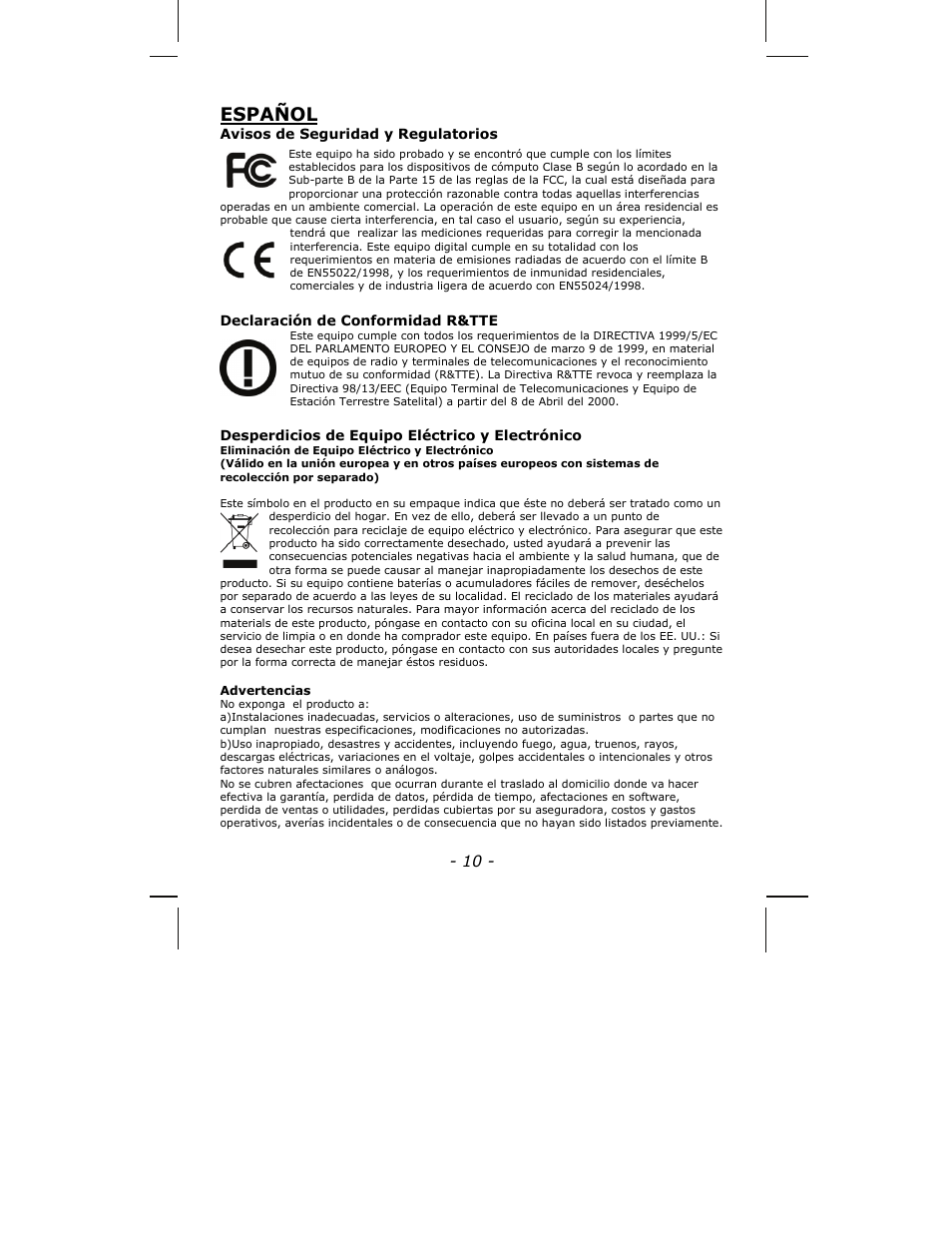 Español | INTELLINET NETWORK ICC-130 Quick Install Guide User Manual | Page 10 / 36