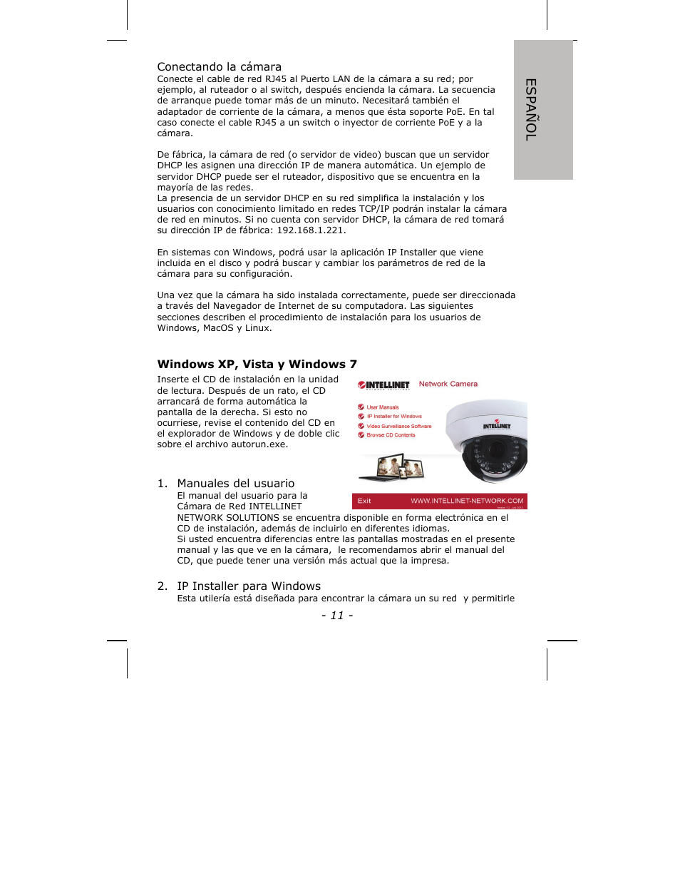 Español | INTELLINET NETWORK ICC-130 Quick Install Guide User Manual | Page 11 / 36