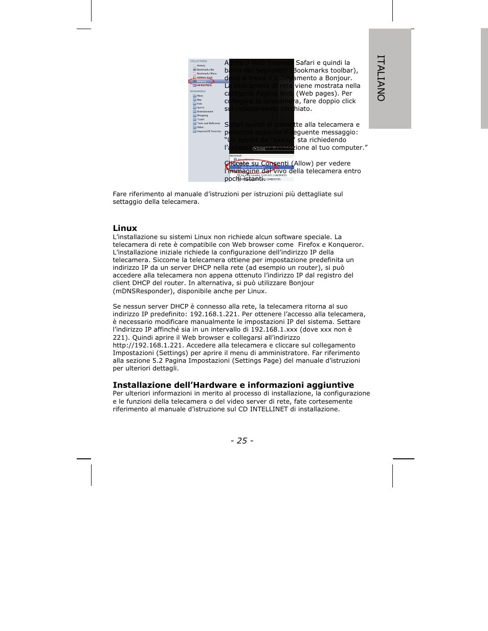 Italiano | INTELLINET NETWORK ICC-130 Quick Install Guide User Manual | Page 25 / 36