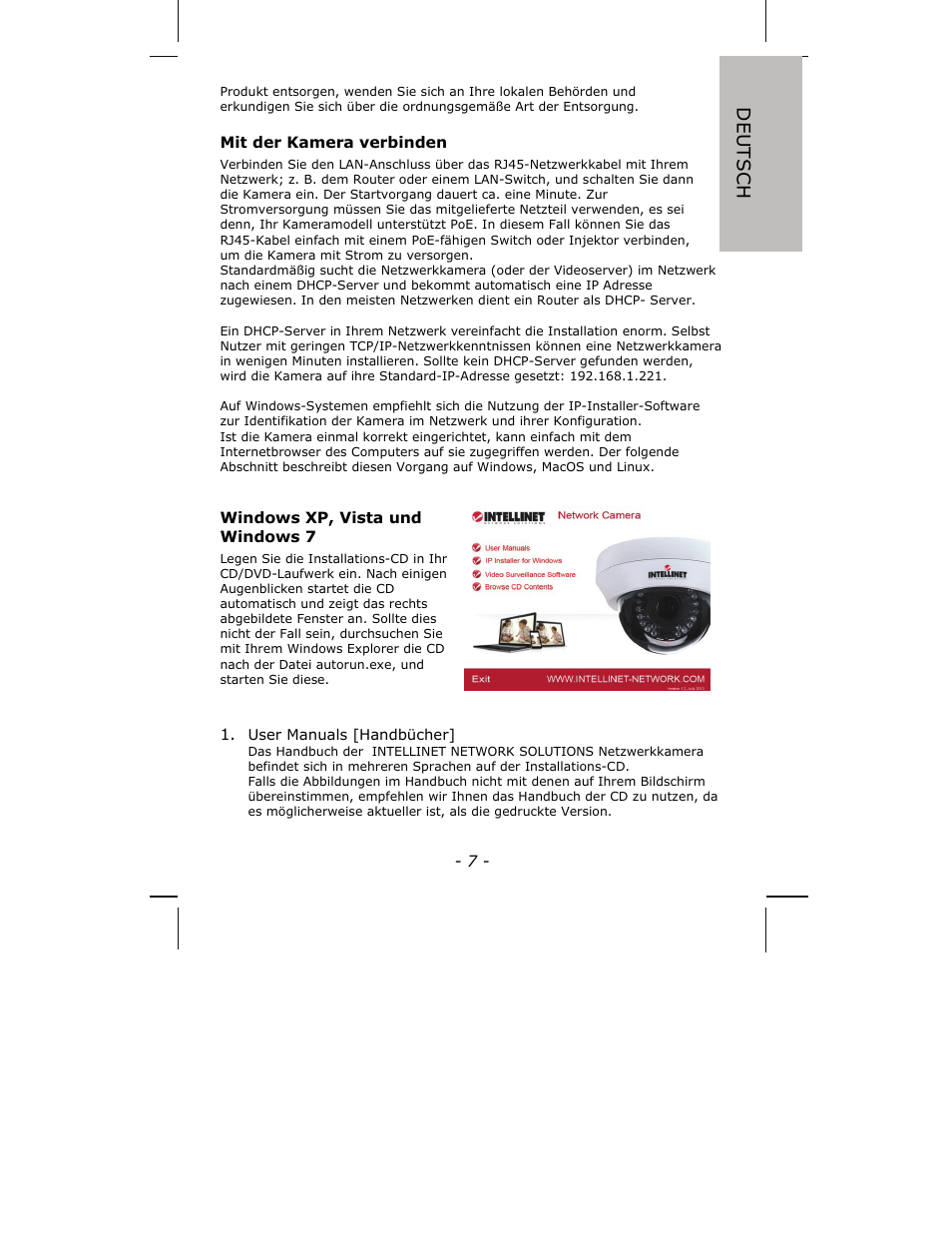 Deutsch | INTELLINET NETWORK ICC-130 Quick Install Guide User Manual | Page 7 / 36