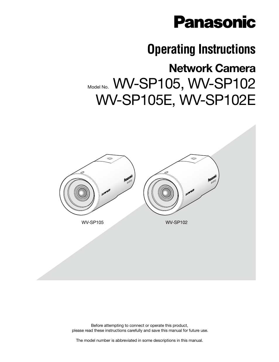 Panasonic WV-SP102 User Manual | 64 pages