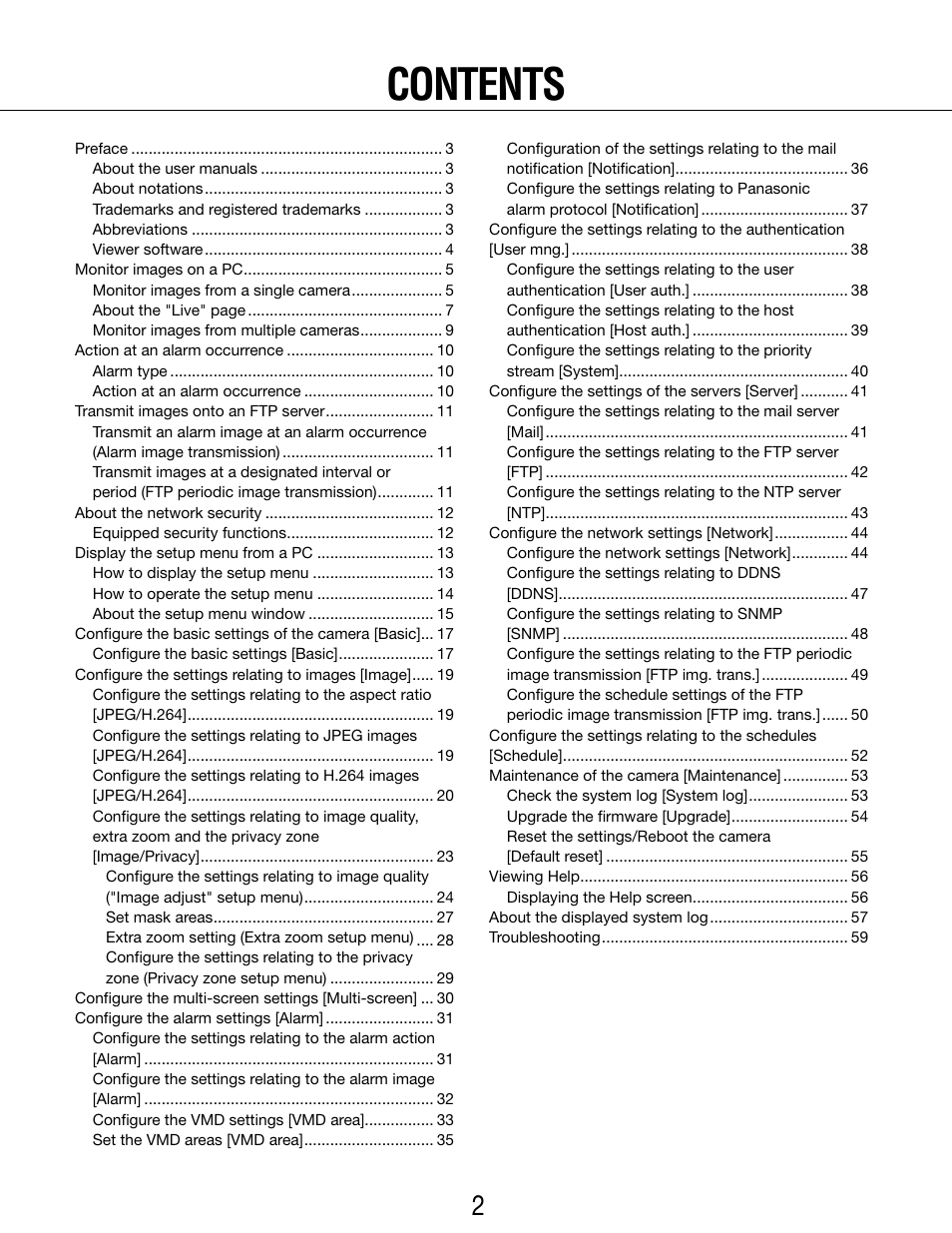 Panasonic WV-SP102 User Manual | Page 2 / 64