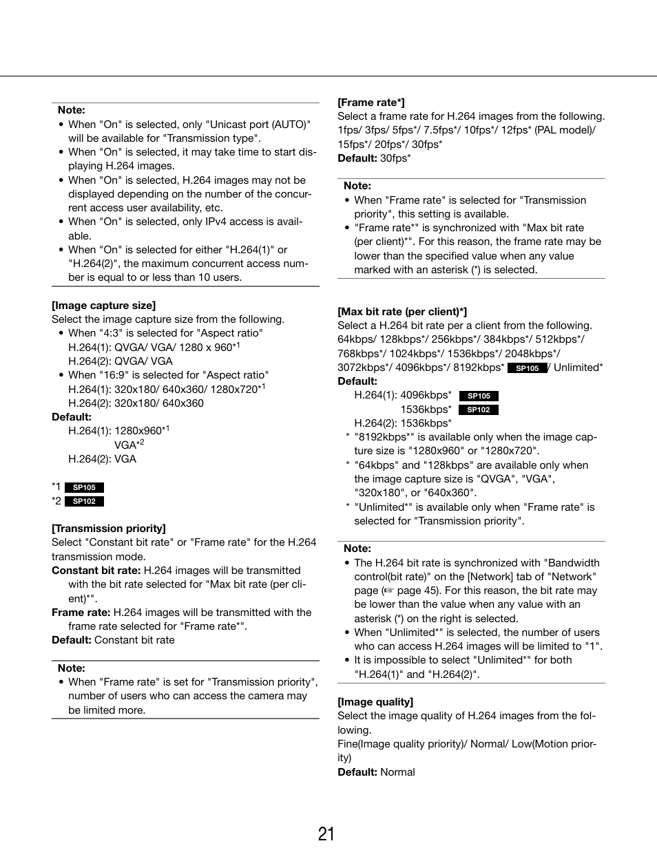 Panasonic WV-SP102 User Manual | Page 21 / 64