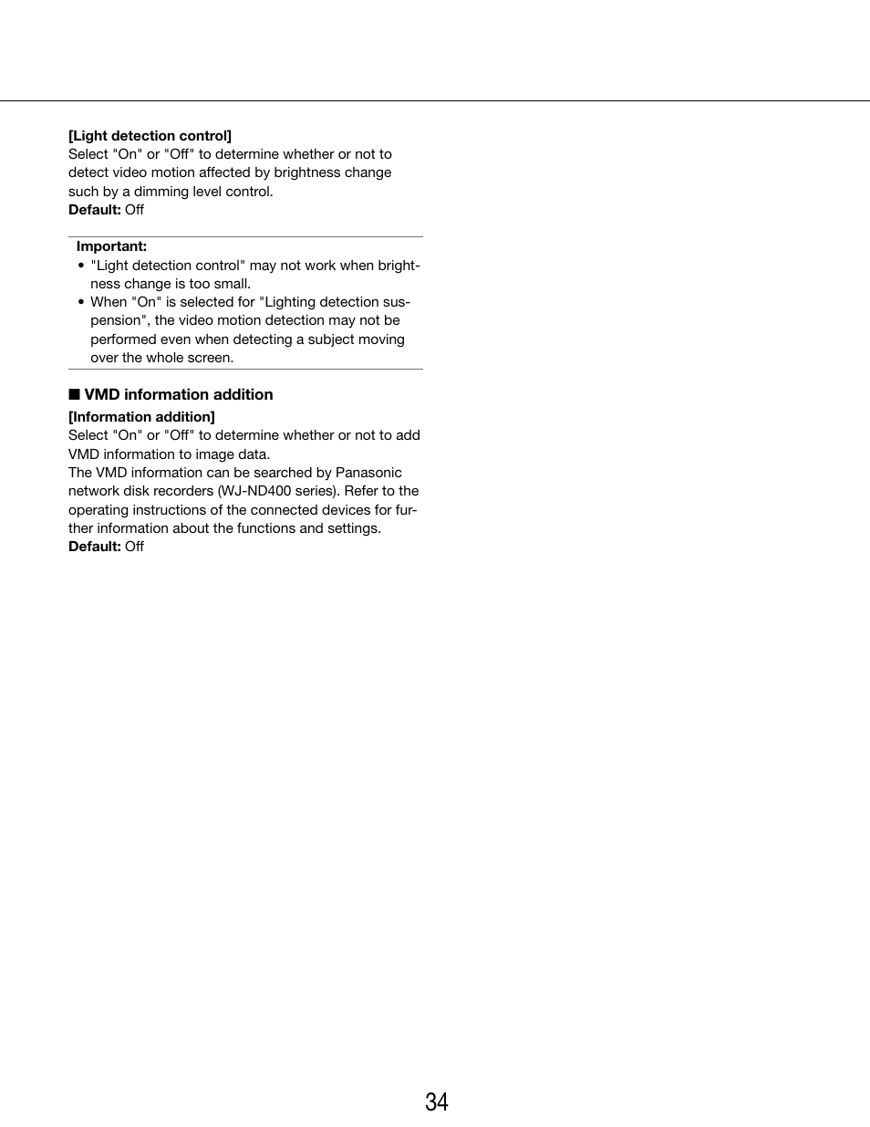 Panasonic WV-SP102 User Manual | Page 34 / 64