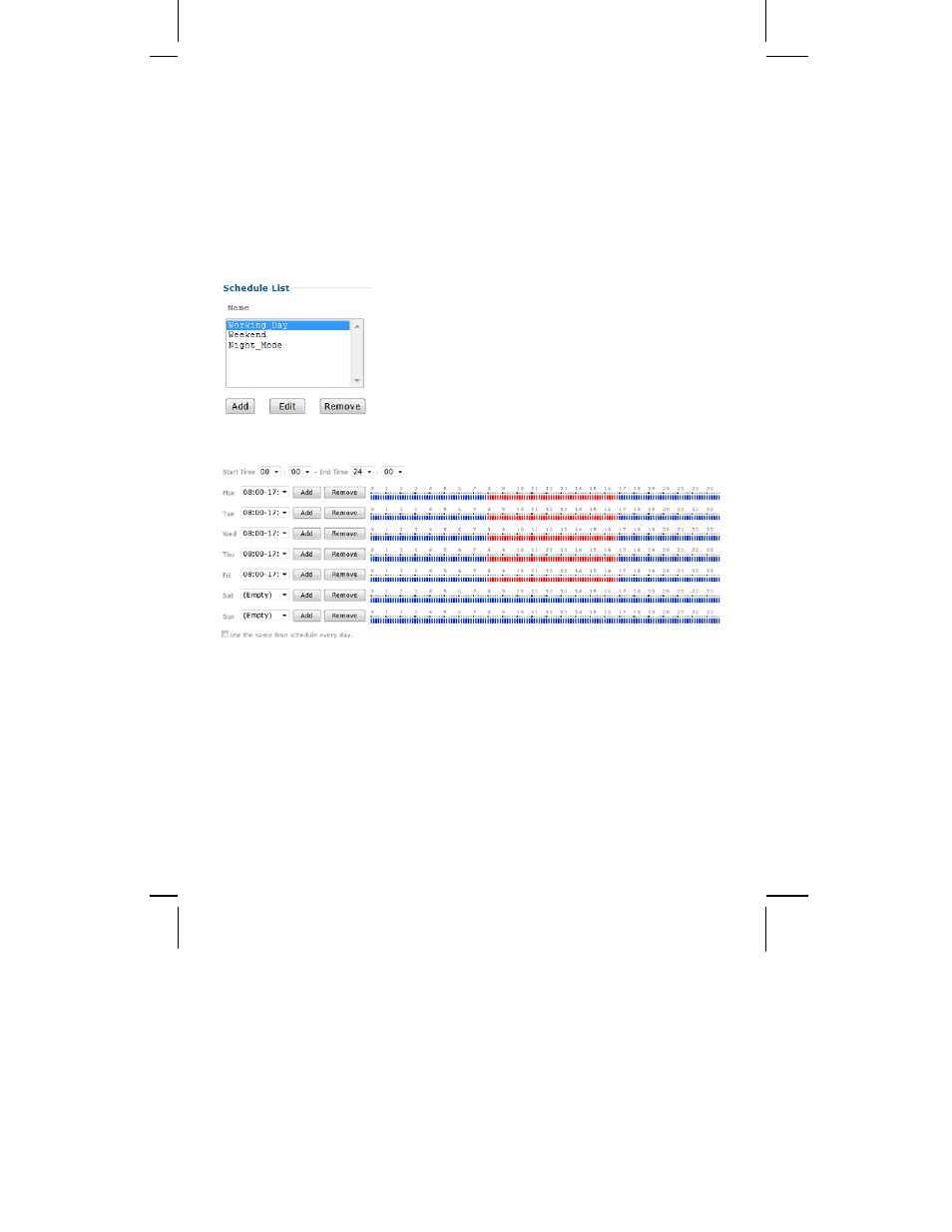 Schedule | INTELLINET NETWORK ICC-130 User Manual User Manual | Page 61 / 78