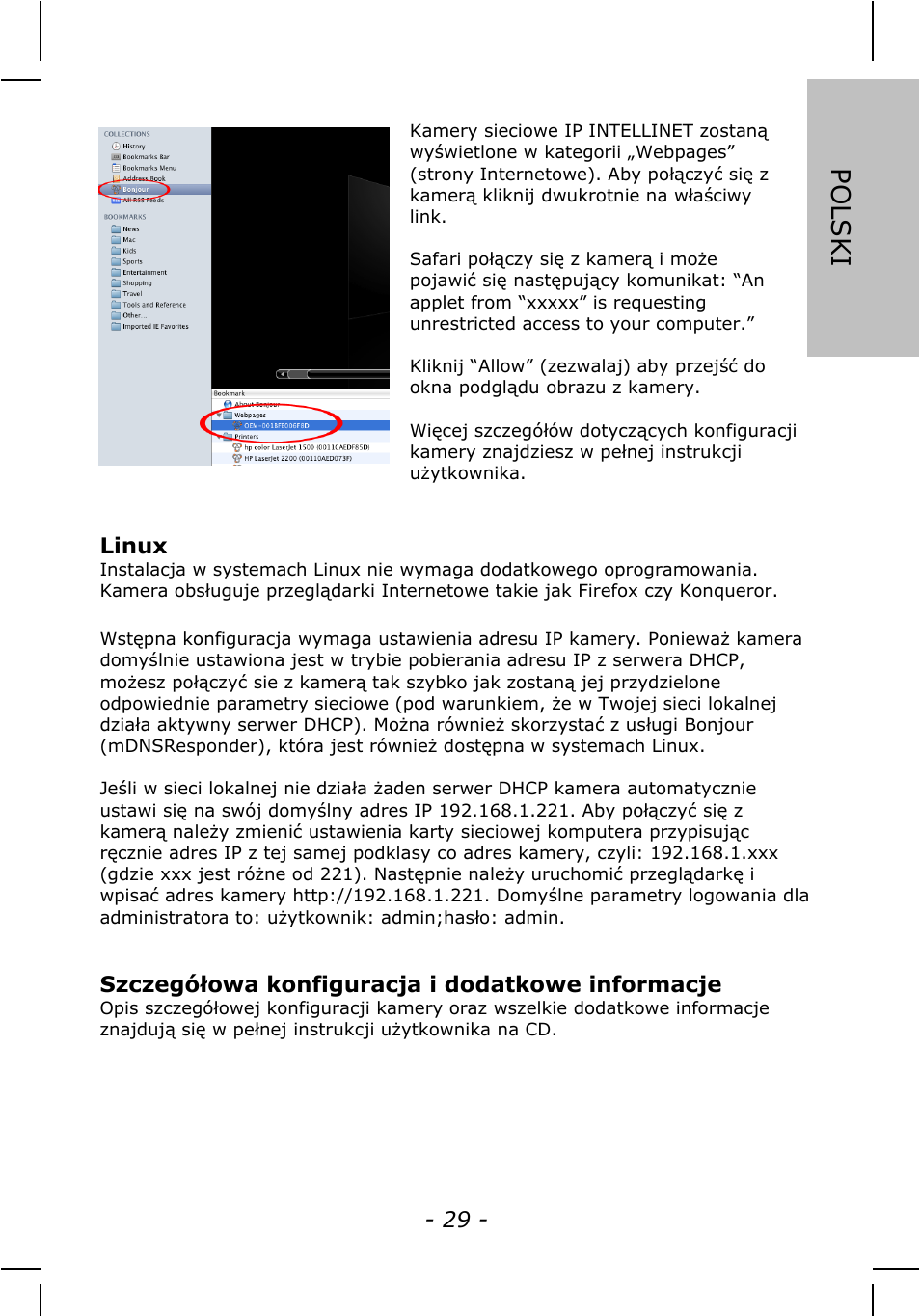 Polski | INTELLINET NETWORK NSC15-WG Quick Install Guide User Manual | Page 29 / 36