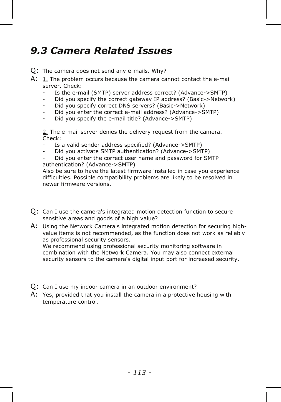 3 camera related issues | INTELLINET NETWORK NSC15-WG User Manual User Manual | Page 113 / 115
